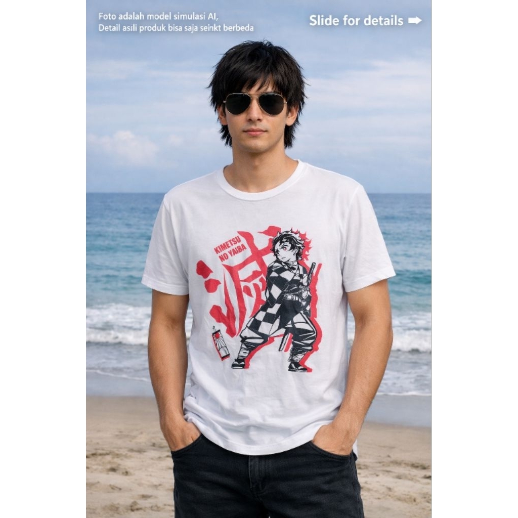 เสื้อยืด อะนิเมะอย่างเป็นทางการ K*MESU NO Y*IBA / D*MON SL*YER 0R1 ไซส์ Fit L (P70 x L54)