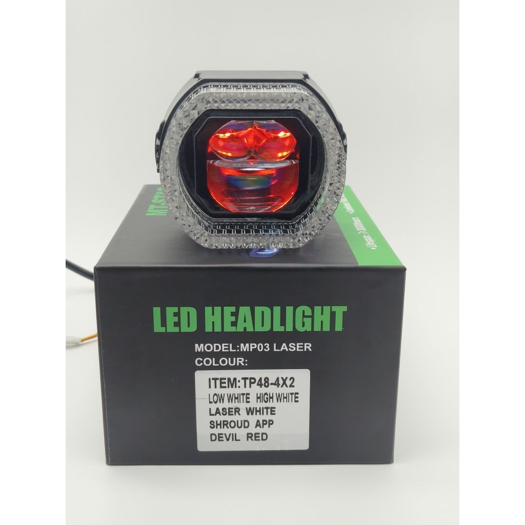 โคมไฟ BIXD BILED MATRIX ACRYLIC TP48 UK 3.5 นิ้วสามารถบลูทูธ DEVIL สีแดง