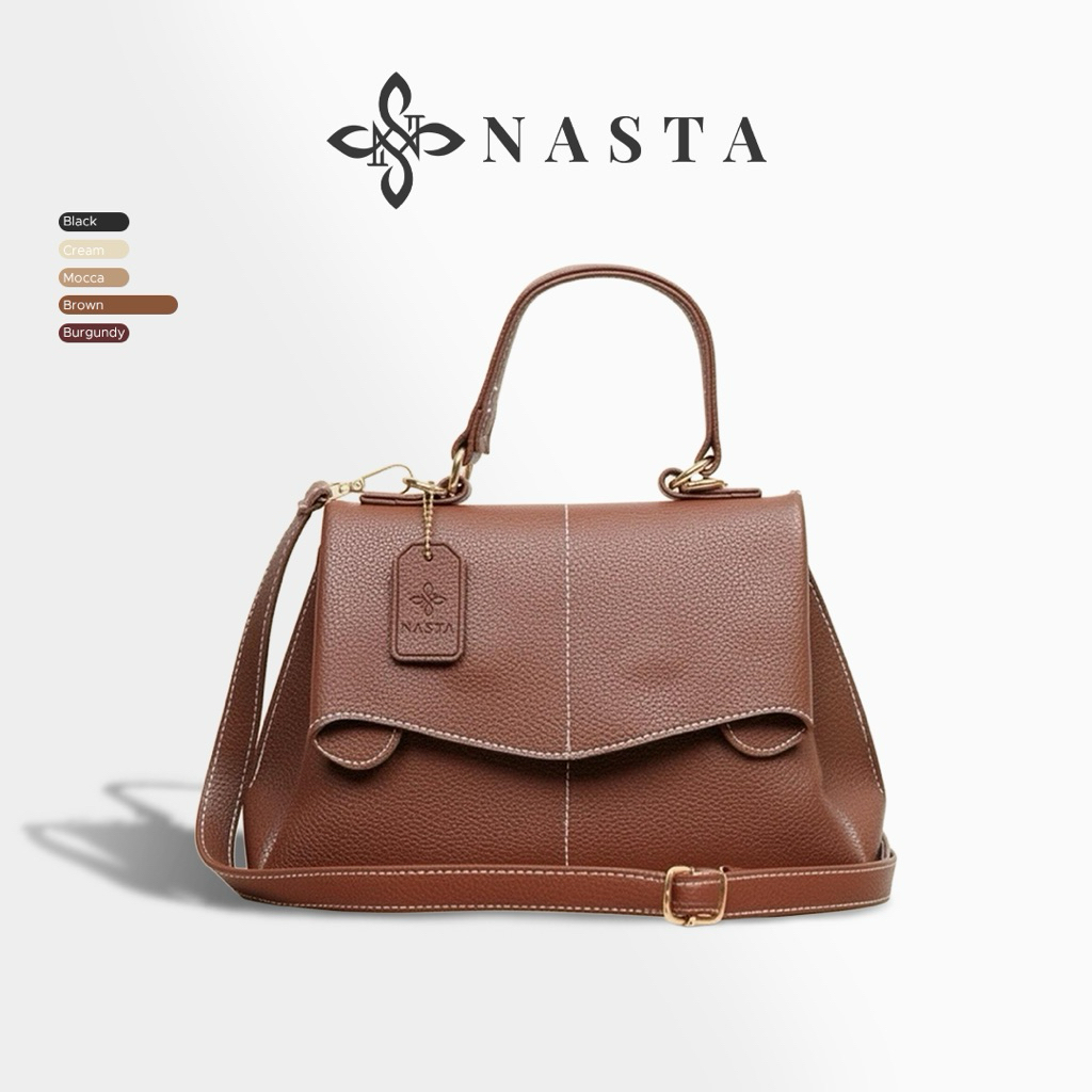 Nasta Bag - Cania - กระเป๋าสะพายข้างผู้หญิงทําจากหนังสีส้มสังเคราะห์นุ่มกันน้ํา รุ่นใหม่ล่าสุด