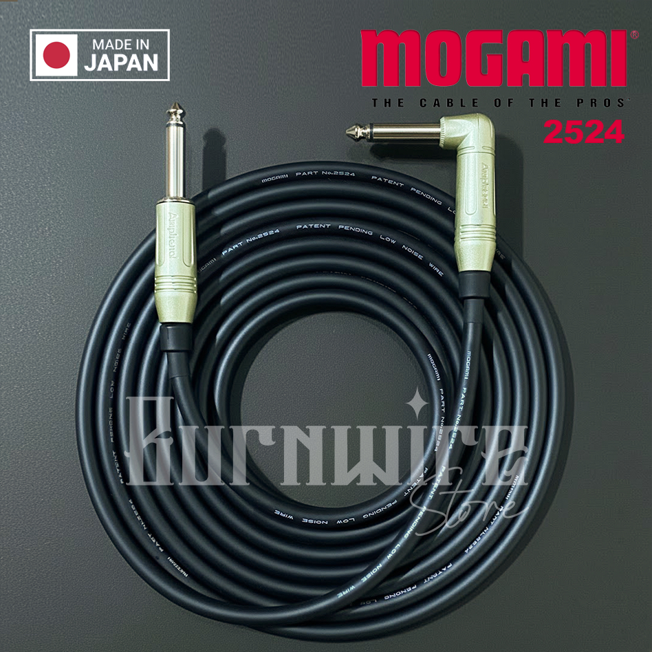 MOGAMI 2524 สายเครื่องมือกีตาร์ + AMPHENOL L ถึงตรง