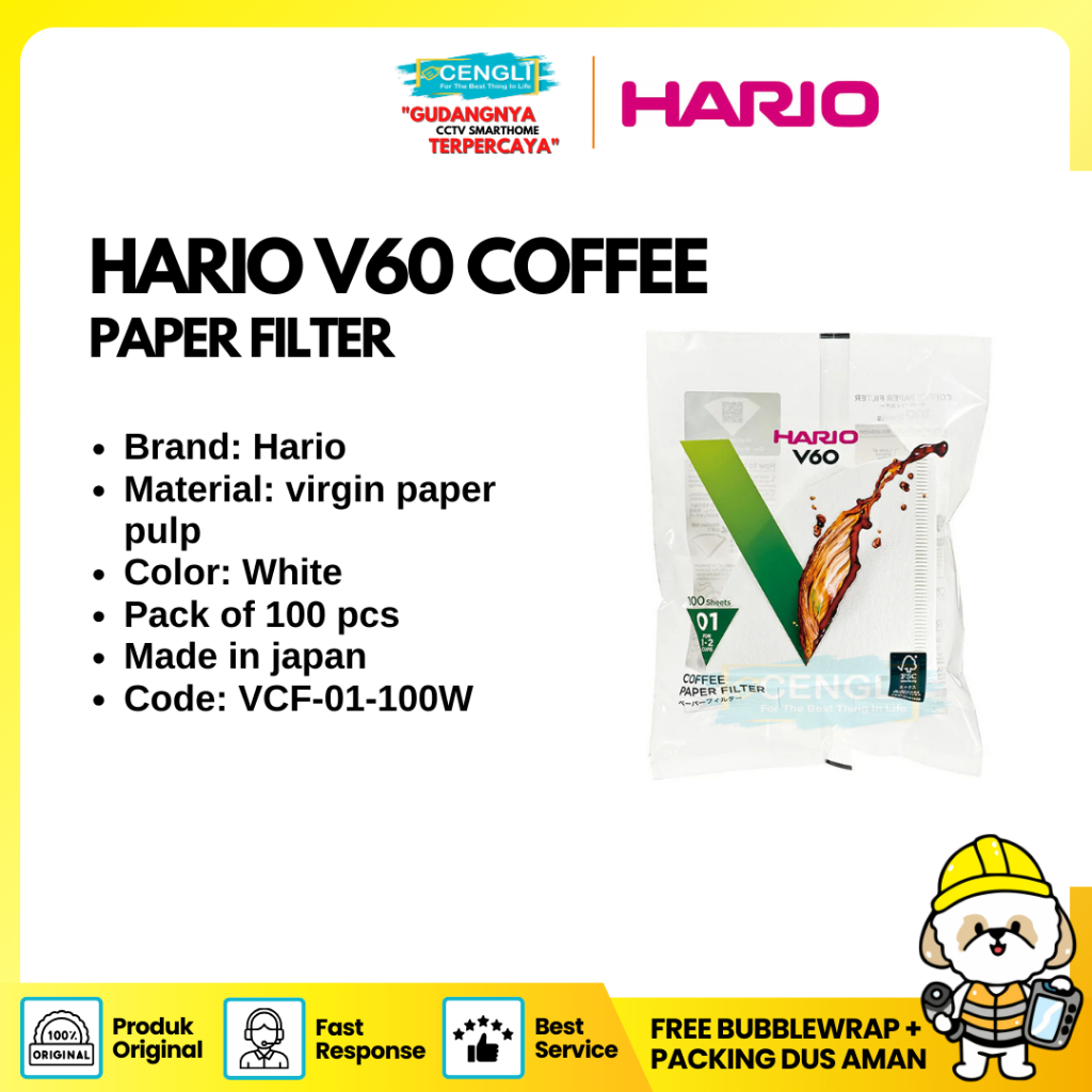 Original V60 กระดาษกรองกาแฟ 01 VCF-01-100W กระดาษกรอง