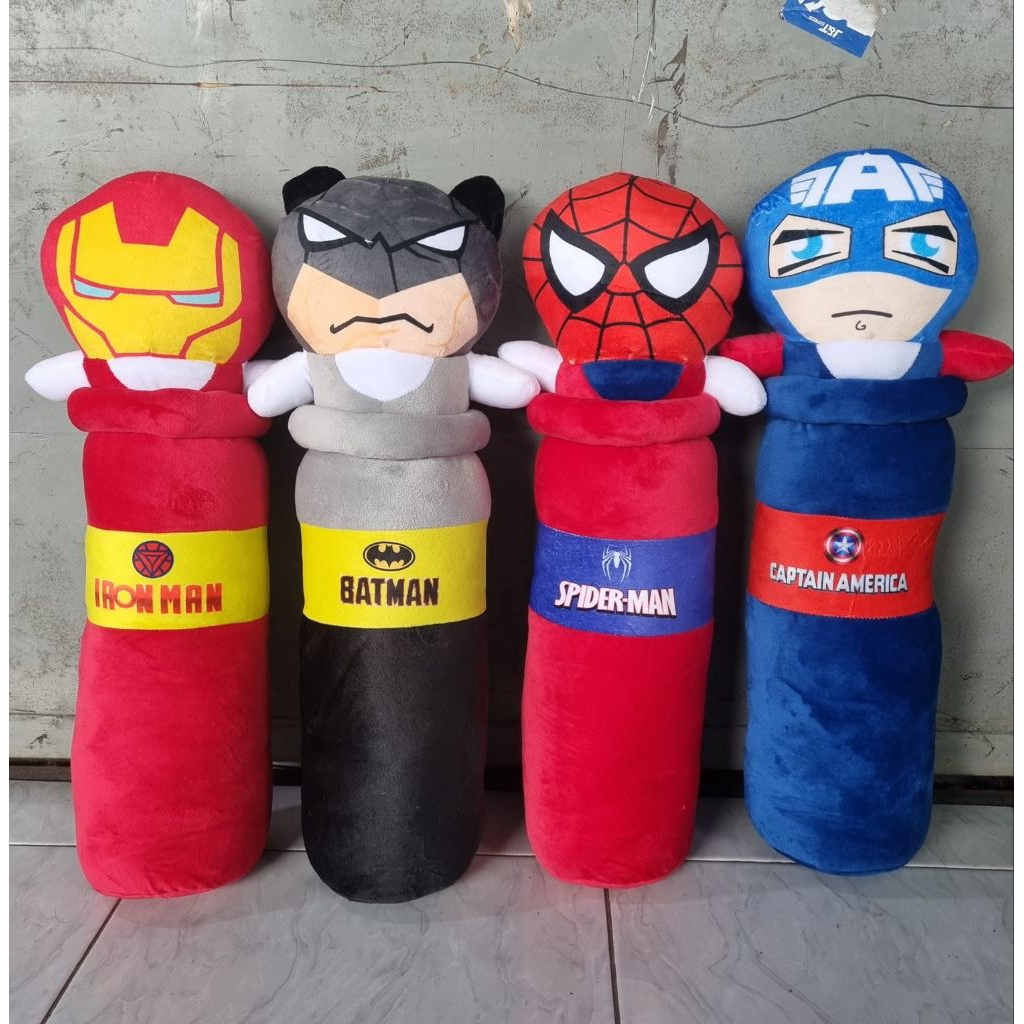 ตุ๊กตาหมอนข้างซุปเปอร์ฮีโร่ สไปเดอร์แมน ไอรอนแมน แบทแมน หมอนข้างกัปตันอามิริกะ หมอนข้างซุปเปอร์ฮีโร่ ตัวละครน่ารักและน่ารัก
