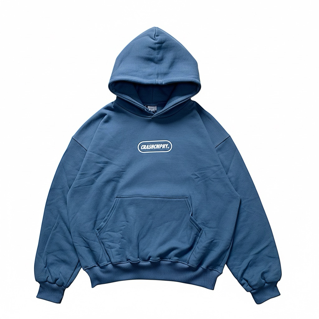 Crashco Hoodie Boxy Fit Deep Blue