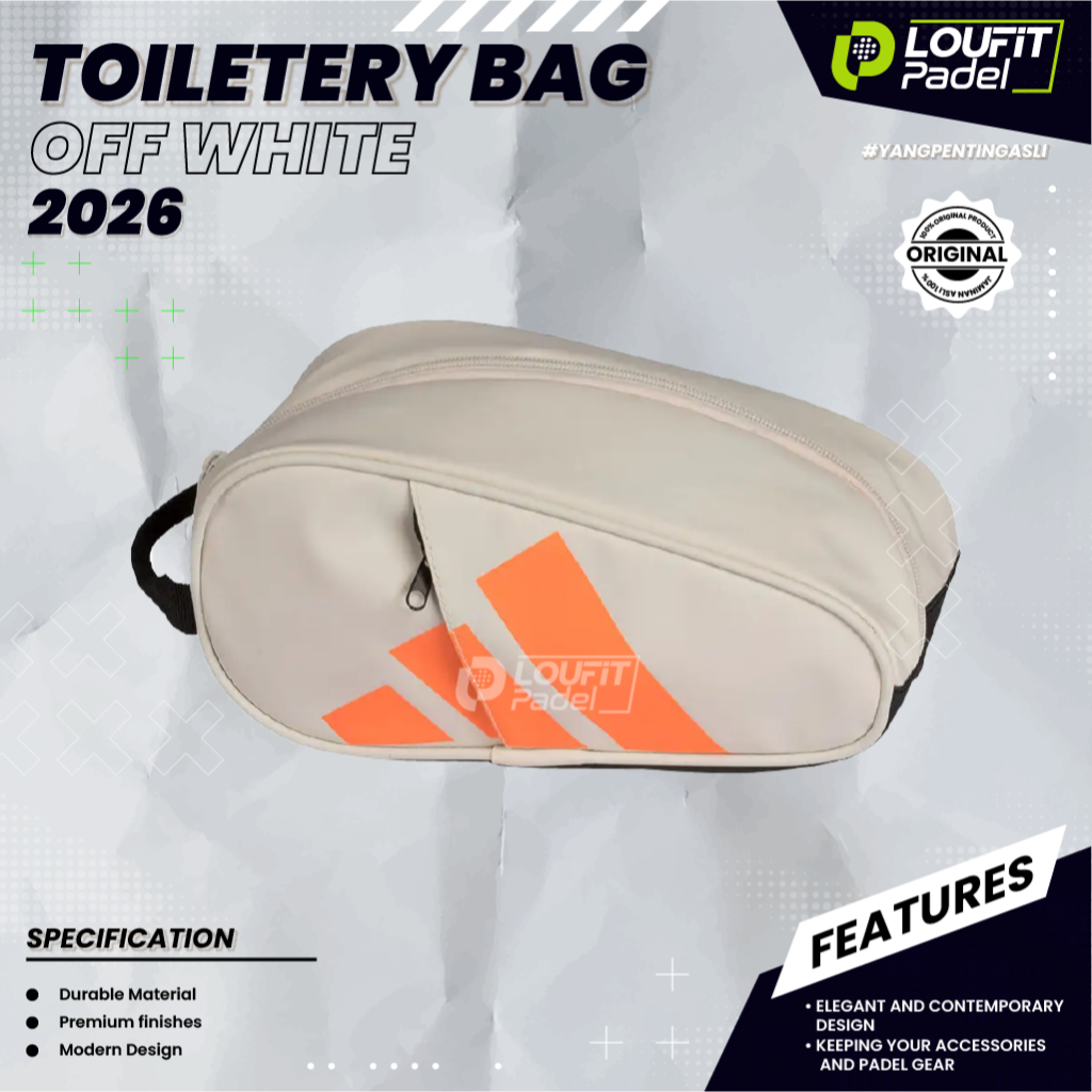 TOILETRY BAG ALE GALAN METALBONE OFF WHITE ACCESSORIES BAG / SMALL BAG WITH PADEL ACCESSORIES
