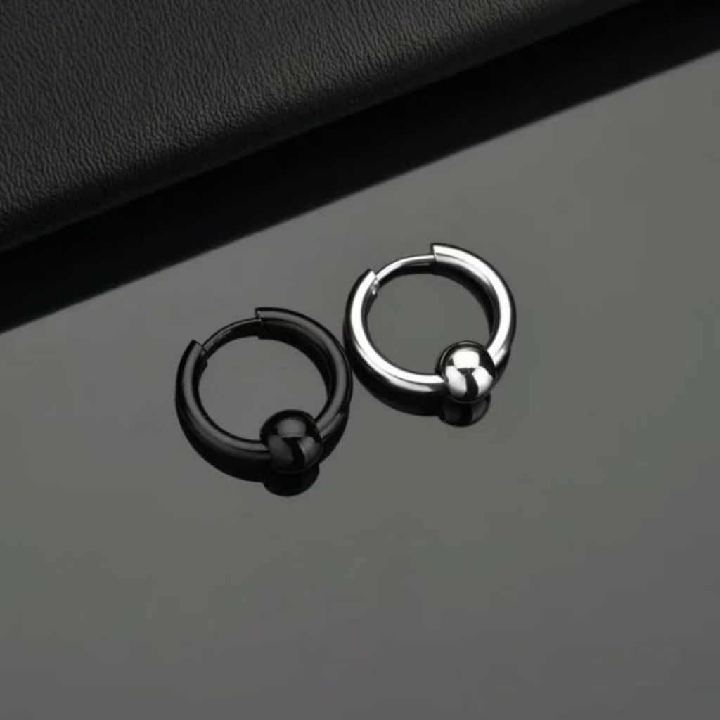 TITANIUM EARRINGS / TITANIUM HOOPS PIERCING / CONE RING BALL EARRINGS