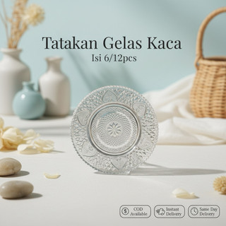 Tatakan Gelas Kaca 12pcs MURAH Piring Tatak Pisin Lusinan