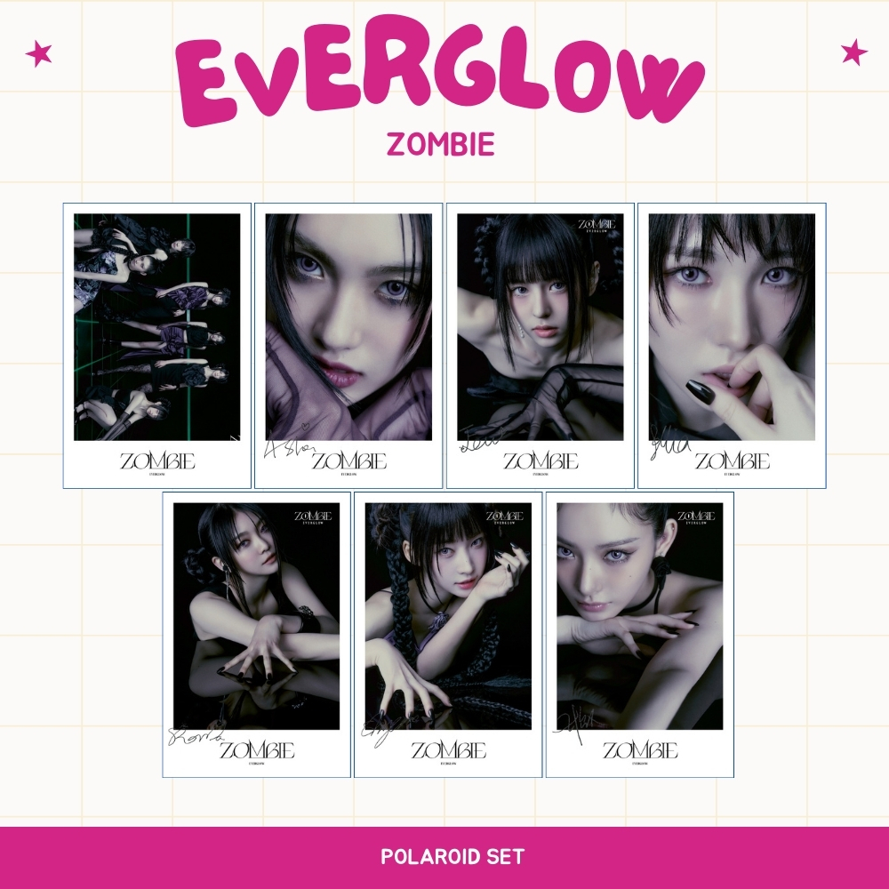 HOLOGRAM POLAROID EVERGLOW ZOMBIE 7 ชิ้น KPOP UNOFFICIAL EU SIHEON MIA ONDA AISHA YIREN