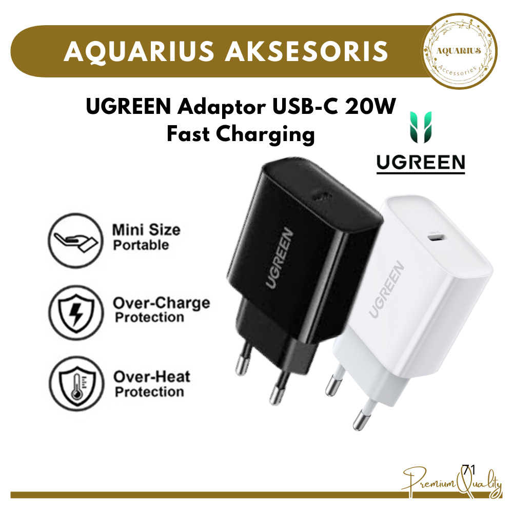 [UGREEN] อะแดปเตอร์ชาร์จ Type-C 20W สําหรับ iPhone Android | Ugreen หัวชาร์จเร็ว 60450