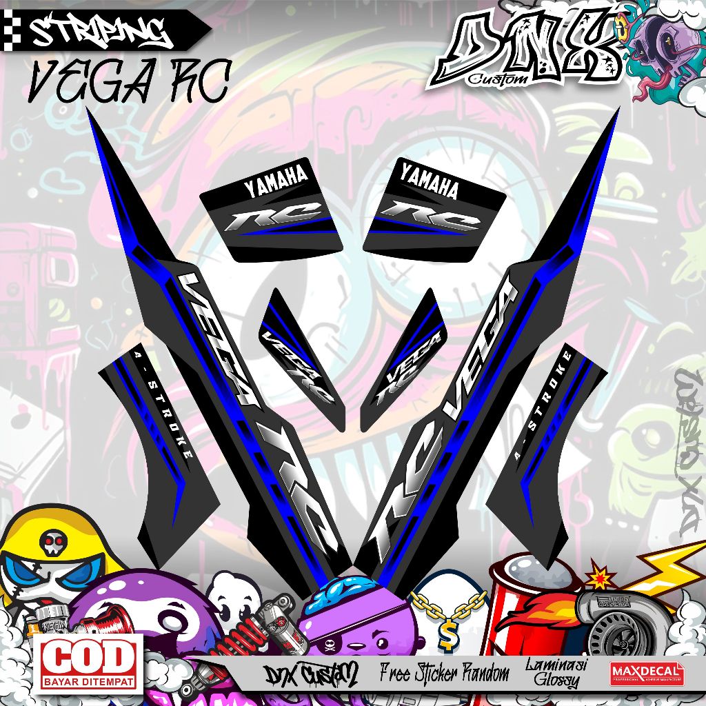 STRIPING STICKER VARIATION YAMAHA VEGA R NEW VEGA RC KD7