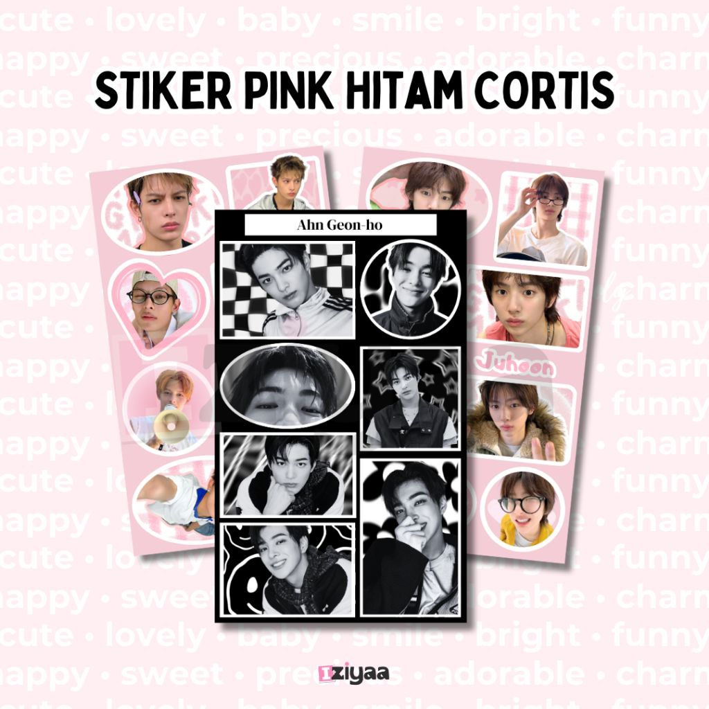 สติ๊กเกอร์สีชมพูสีดํา CORTIS | สติ๊กเกอร์สีชมพูคอร์ติส | CORTIS BLACK STICKER โดย iziya