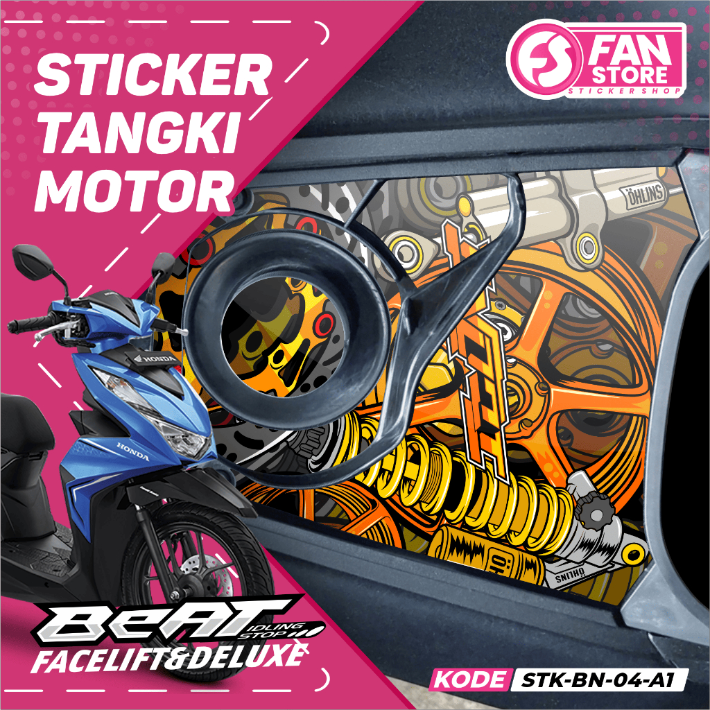MESIN Beat Deluxe Racing เครื่องยนต์การใช้ถังสติกเกอร์ Striping - Beat Facelift การใช้ถังสติกเกอร์ป้