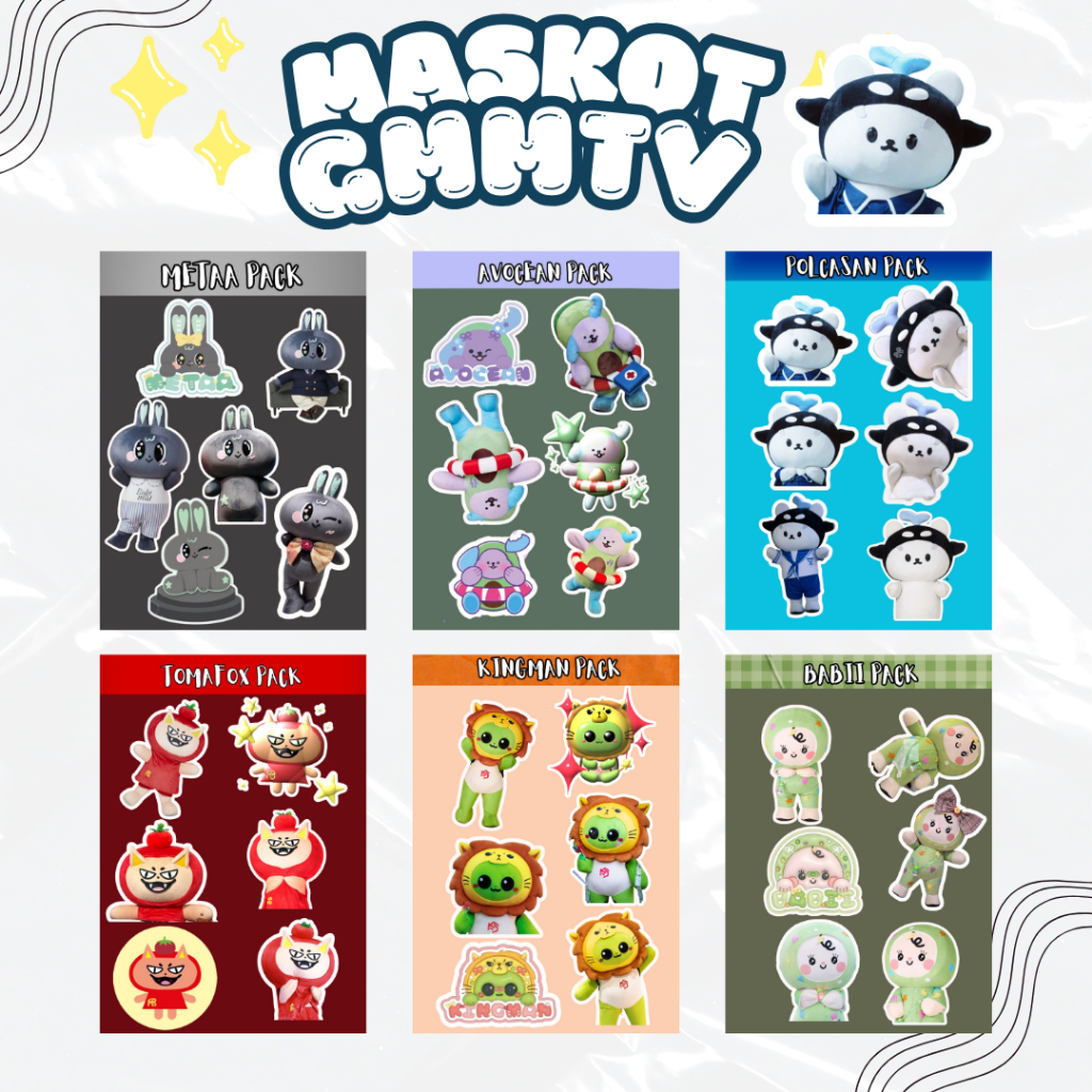 สติ๊กเกอร์ POLCASAN, BABII, KINGMAN, TAMOFOX, SAMRUAY, DOMIIA, GUINZLY, JAIDEE THAILAND MASCOT 10X15