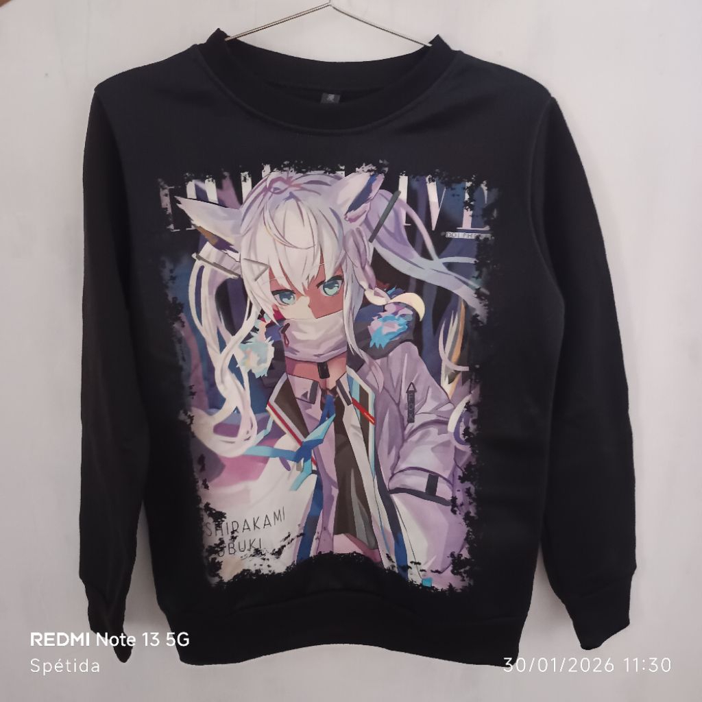 Hololive Shirakami Fubuki Sweater วัสดุหนา รายละเอียดในคําอธิบาย