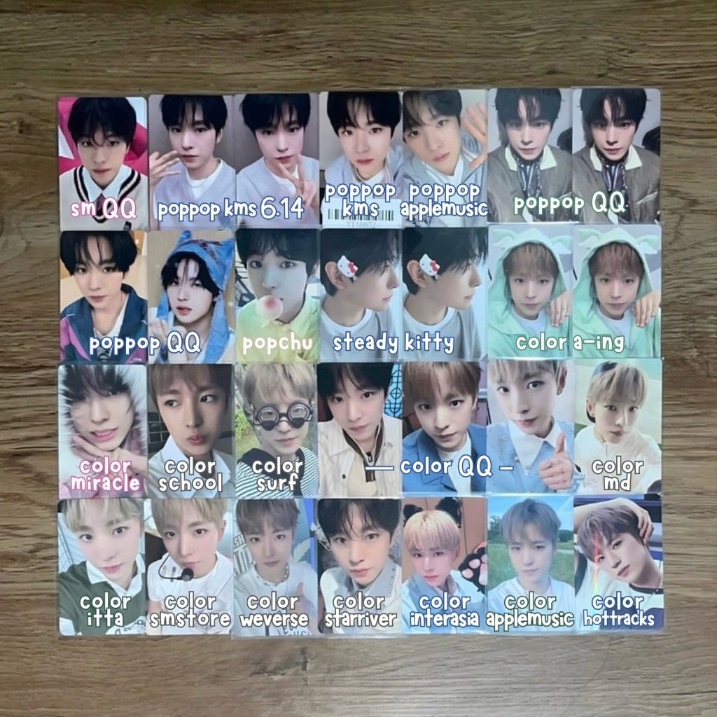 Photocard pc nct wish yushi อย่างเป็นทางการ sm QQ poppop kms applemusic poppop คงที่ hello kitty สี 