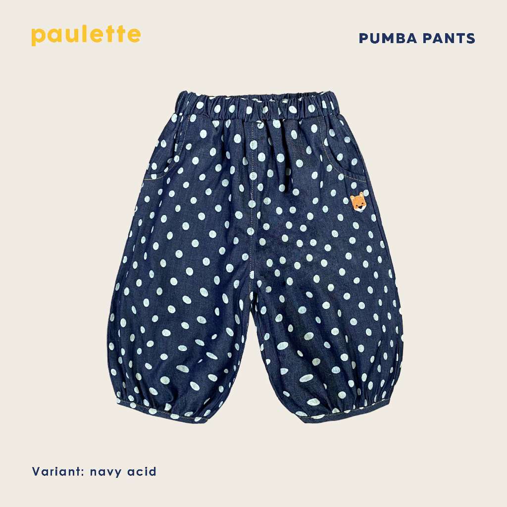 Paulette Kids Pumba กางเกงขายาวลายจุด Unisex