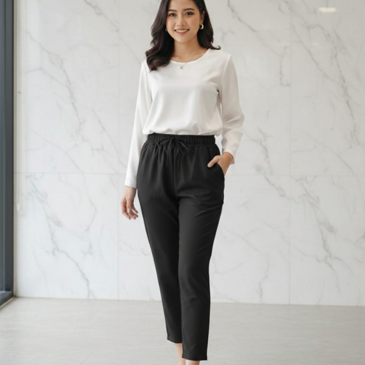 Luna Drawstring Jpn Knit กางเกงผู้หญิง || Jpn Knit - JT Collection