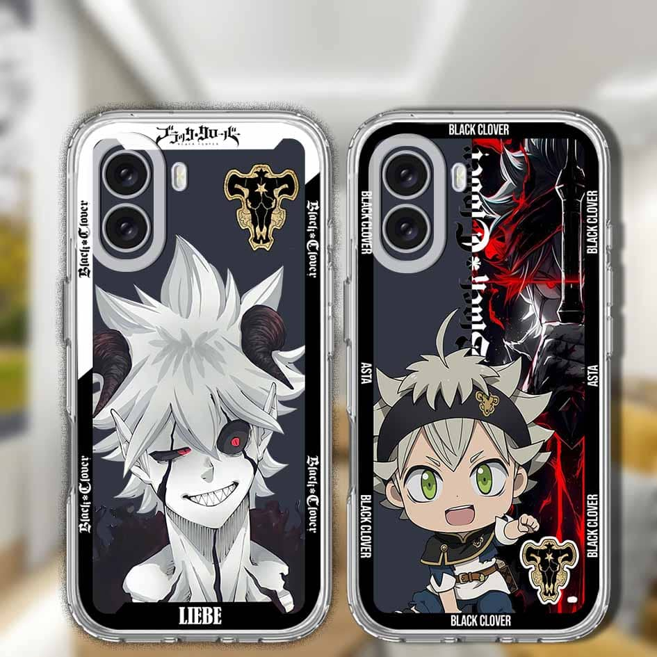 เคสใสสําหรับ Redmi A3 A5 12 13 13C 14C 9 10A 10C ล่าสุดซิลิโคน Procamera Motif สีดํา CLOVER [SK052]