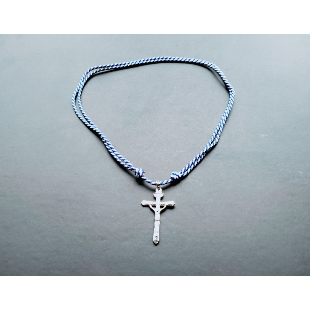 K89 CATHOLIC CHRISTIAN TRIDATU ROPE CROSS NECKLACE