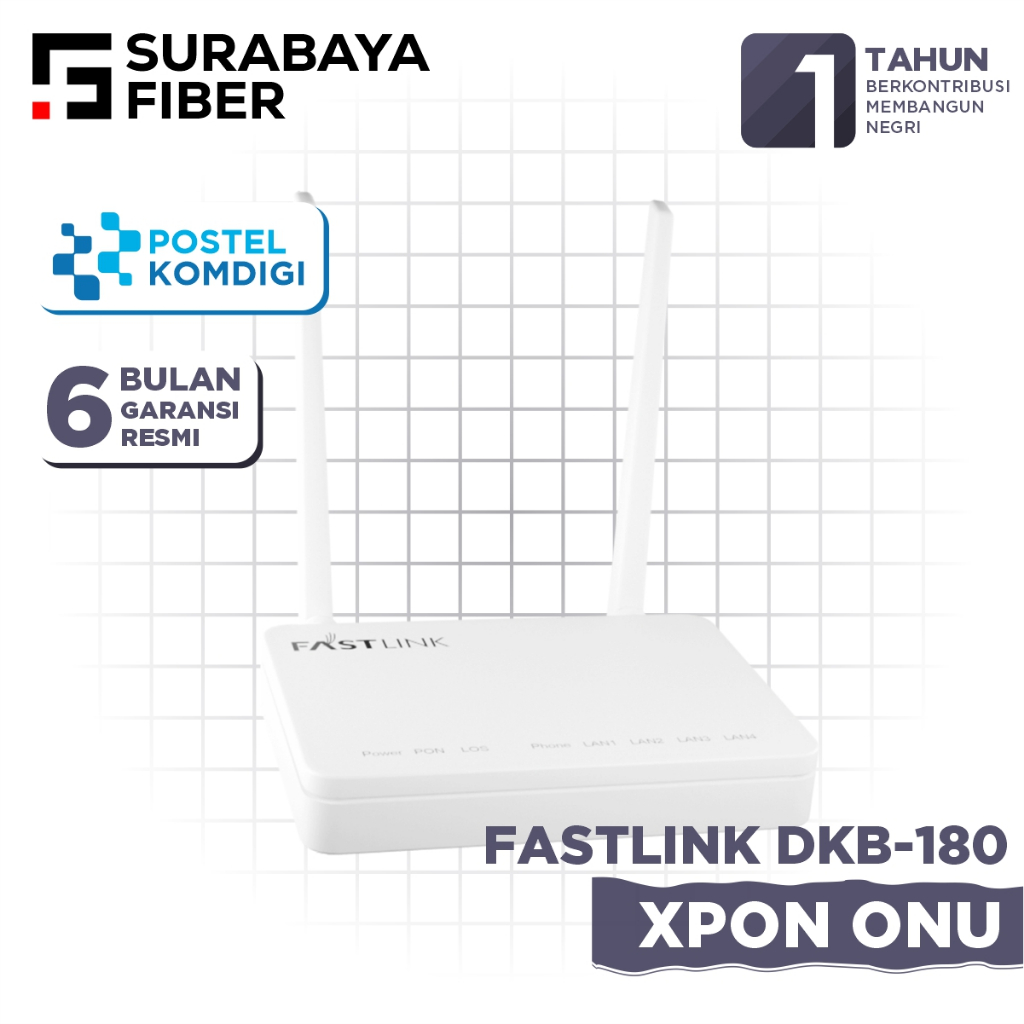 Fastlink XPON ONU Postel 2.4Ghz ฟรีอะแดปเตอร์ - โมเด็ม Wifi Multi-SSID - OMCI SNMP Official Warranty