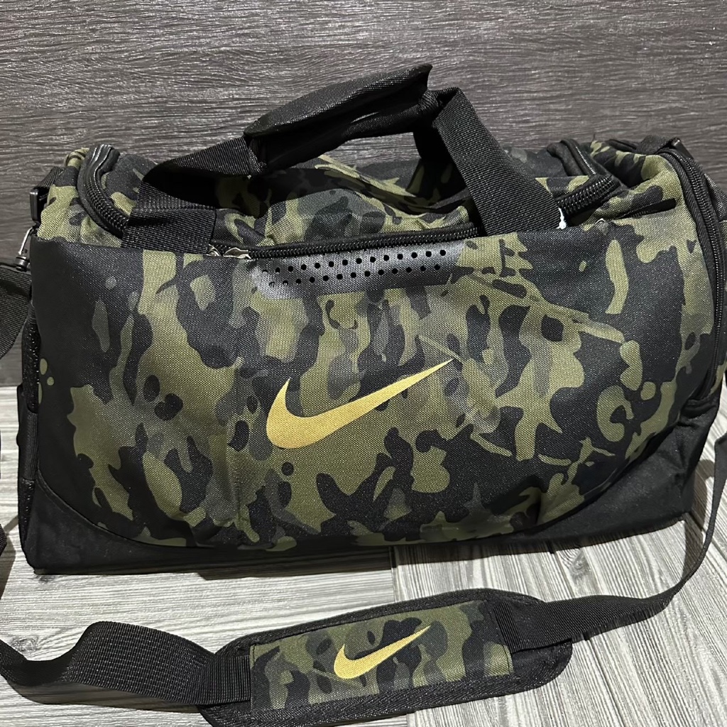 NIKE BASIC FONT ORIGINAL CAMO BAGS DUFFLE BAG / ORIGINAL ARMY NIKE BASIC GYM TRAVEL BAG / FULL SET D