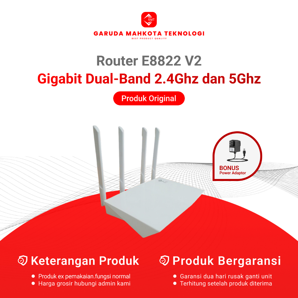 ZTE E8822 V2 & E8820 Gigabit Dual-Band Wireless WiFi Router / Original Used Router พร้อมอะแดปเตอร์โบ