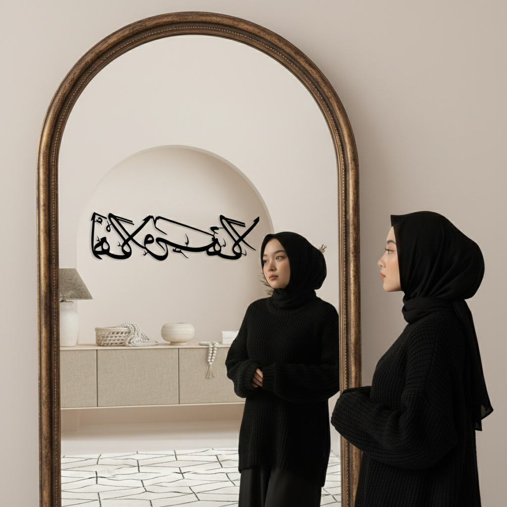 Ahlan Wa Sahlan Arabic Wall Decoration ความงามไม้อัดไม้ตกแต่ง - Minimalist Living Room Wall Display