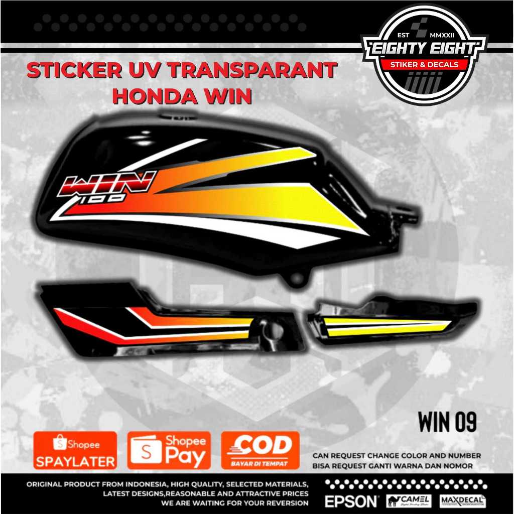 Honda Win สติ๊กเกอร์แถบ UV โปร่งใส ออกแบบเอง 09