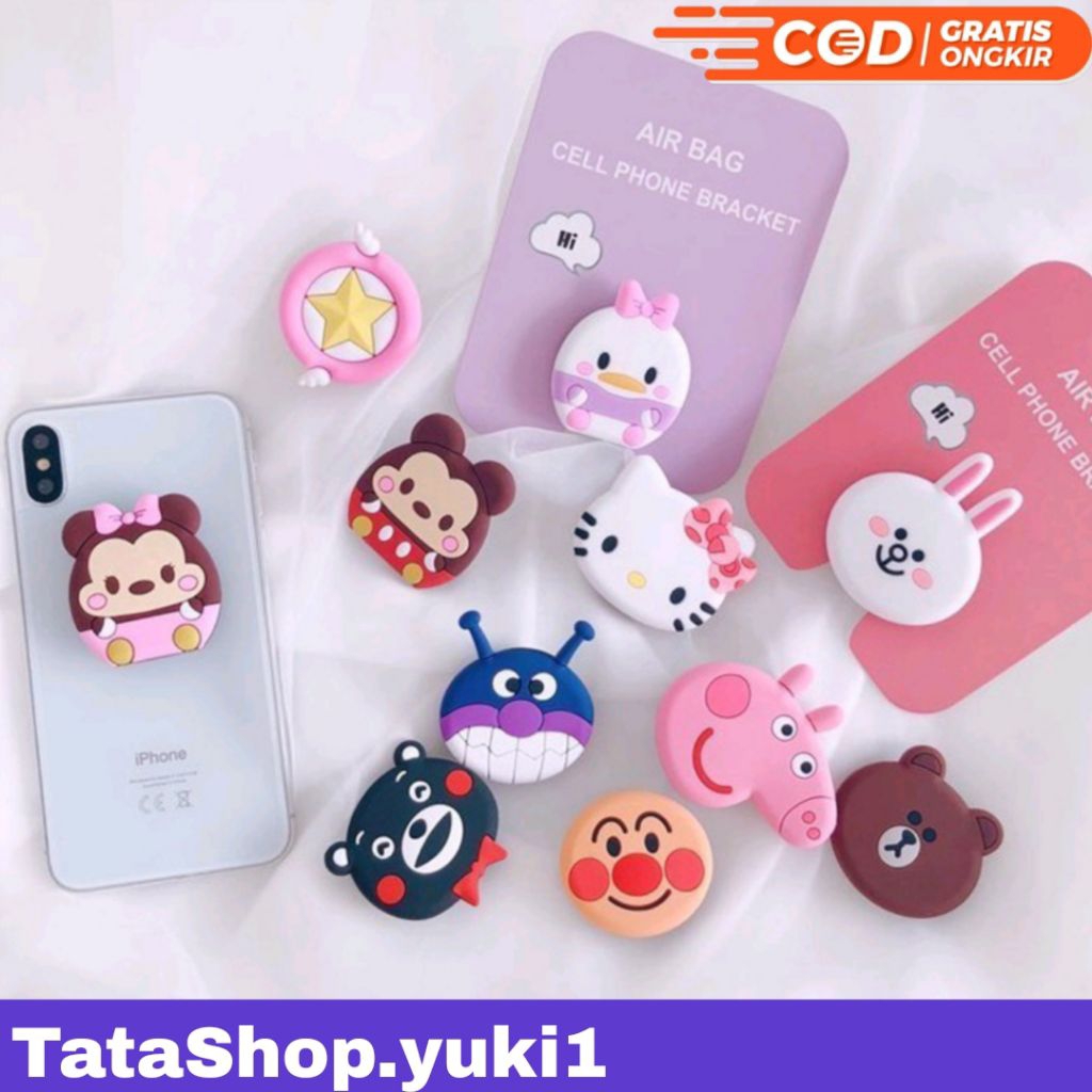 Pop Socket HP 3D ตัวการ์ตูน / Pop Socket 3D / HP Grip Accessories / Pop Socket Cute Cartoon Characte