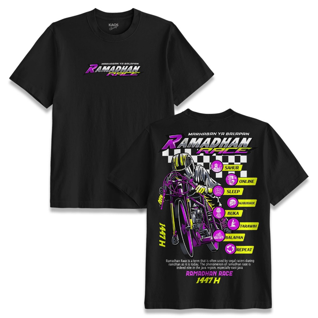 KATUN RAMADHAN RACE 2026 MARHABAN YA RACING COMBED COTTON UNISEX BLACK - KSI
