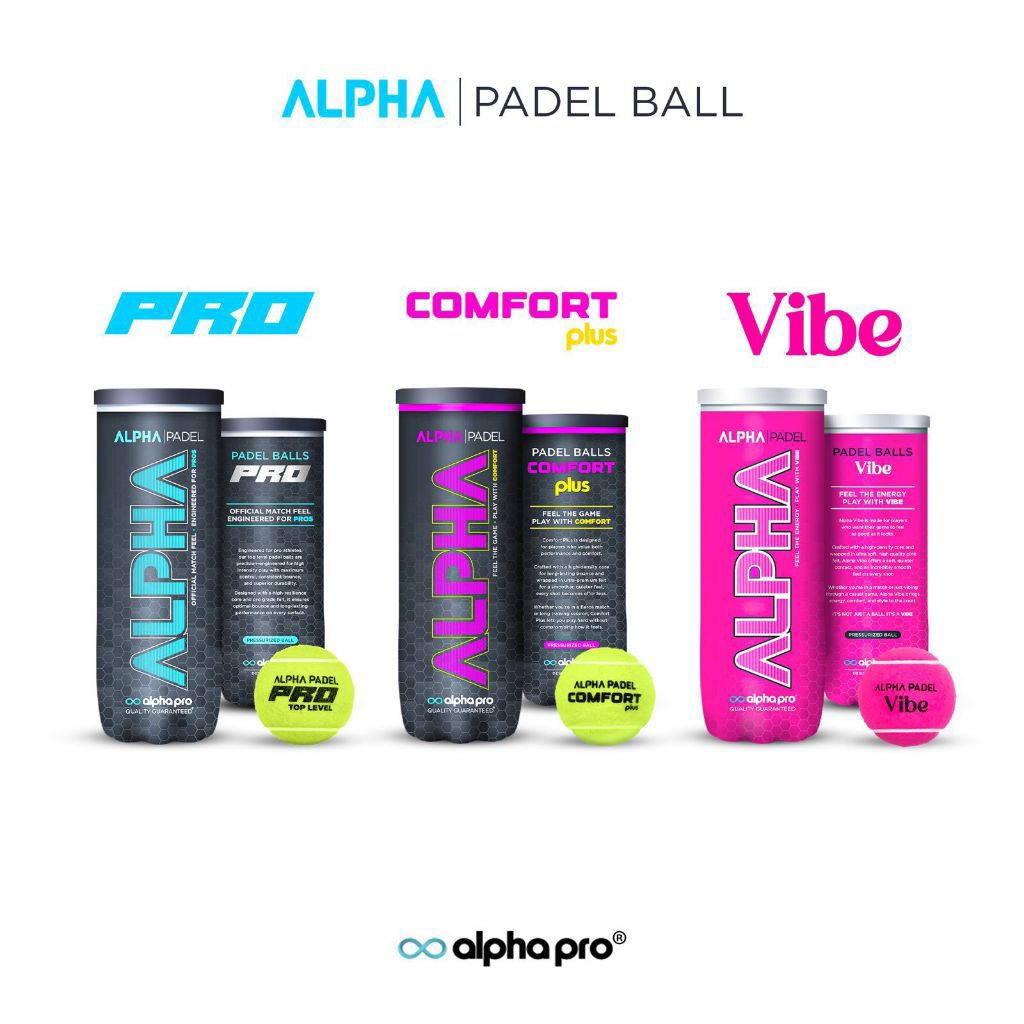 PADEL BALL PACK OF 3 / ALPHA PADEL PRO / PADEL COMFORT / PADEL BALL