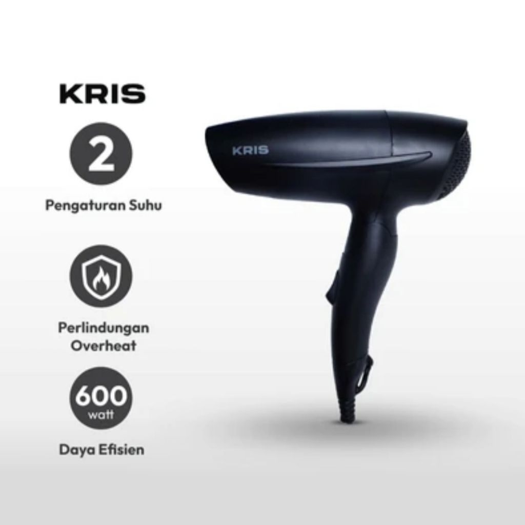 Kris Hair Dryer Travel 600 Watt - สีดํา