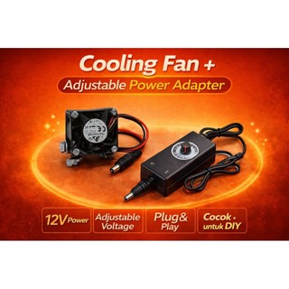 Kipas Super Highspeed 12V 4x4cm tebal 2,8cm + Adaptor 12V Berkualitas
