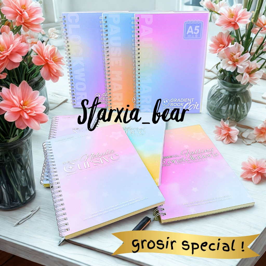 แพ็คเกจ 1 ชุด CONTAINS 4 ชิ้น A5 RAINBOW RING NOTEBOOKS 70 แผ่น (BMC 1022)