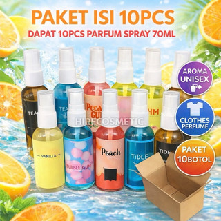 10Pcs Paket Parfum Spray 70ml BS70 Pria Wanita Unisex / Paket Parfum Murah
