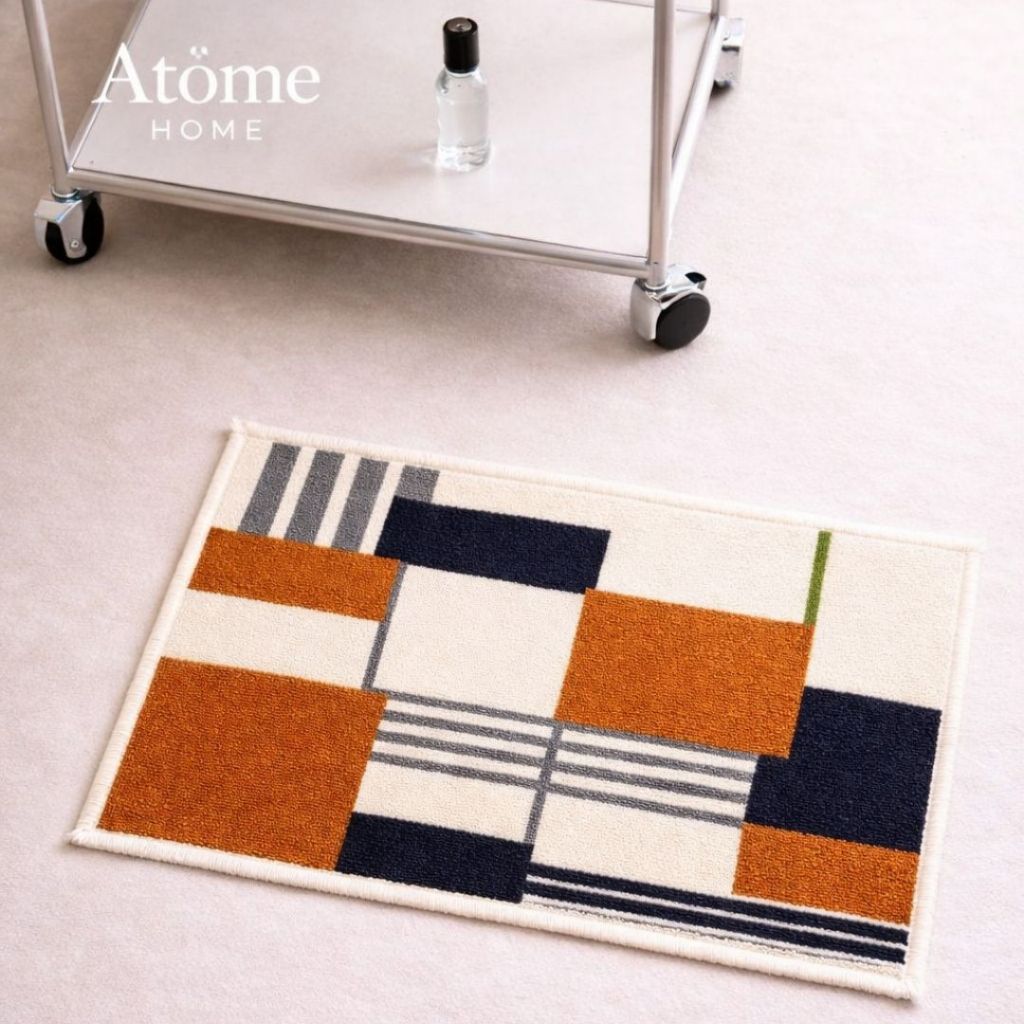 Atome Home พรมเช็ดเท้าไนลอนกันลื่น – Modern Abstract Motif | พรมเช็ดเท้าสุนทรียภาพมินิมอล