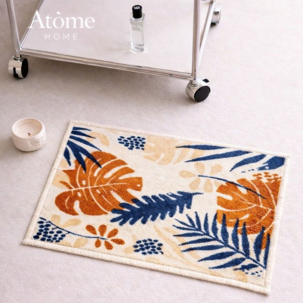 Atome Home พรมเช็ดเท้าไนลอนกันลื่น – ลายใบเขตร้อน | พรมเช็ดเท้าสุนทรียภาพมินิมอล