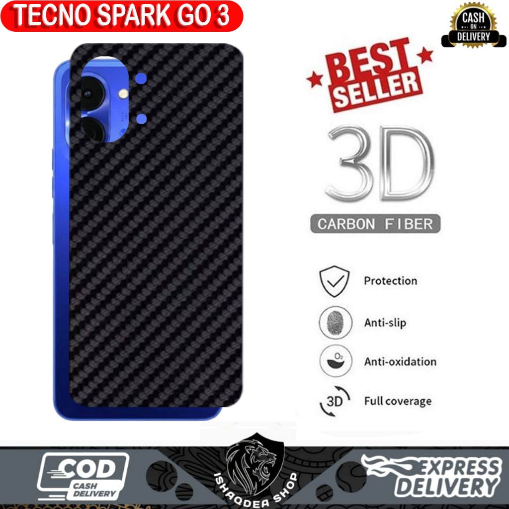 GARSKIN BLACK TECNO SPARK GO 3 SKIN PROTECTOR