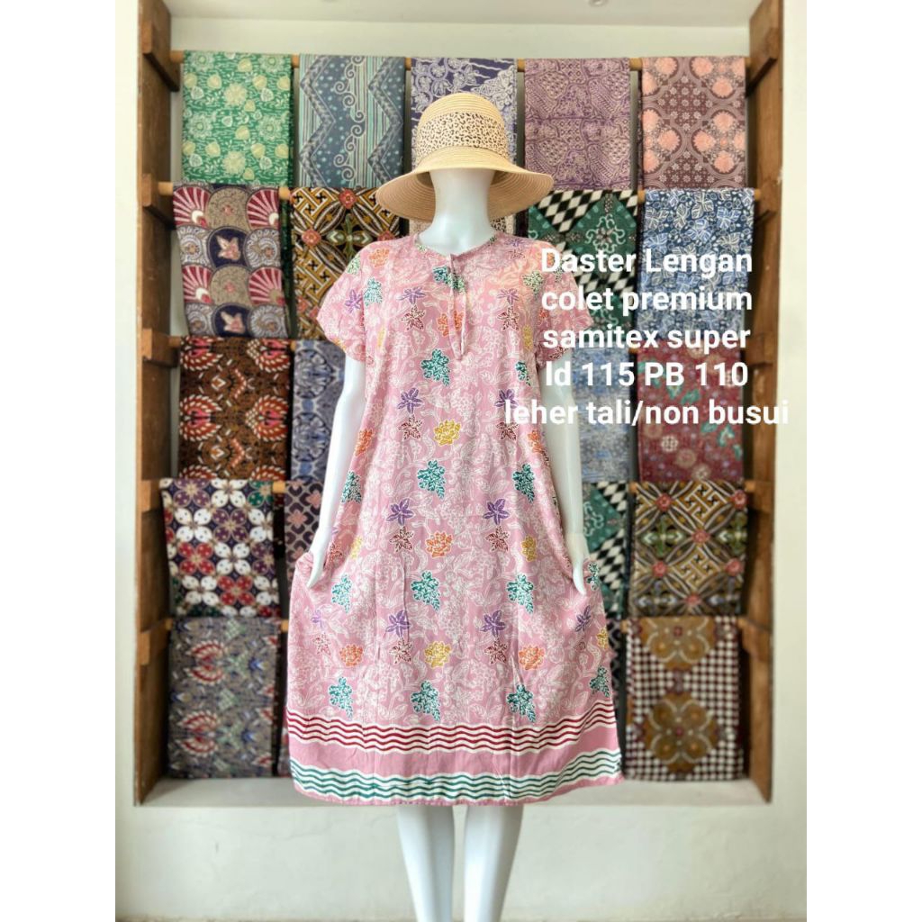 CUMIN Colet Sleeve Daster Ld 115 Pb 110 เรยอน Premium Homedress Batik Pekalongan สายคล้องคอไม่ให้นมบ