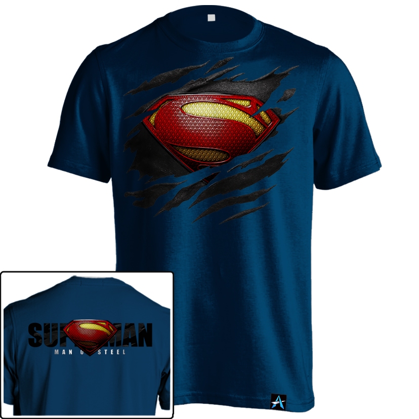 เสื้อยืด Superman Ripped Effect HER-36 Superhero Premium Combed 24s