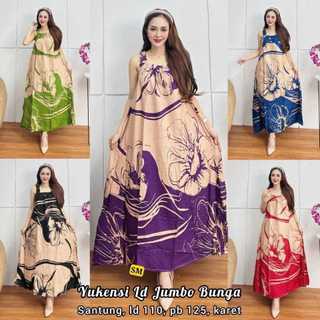 Daster Yukensi Panjang Model Simple Jumbo LD 120 Bahu Karet Motif Terbaru Kekinian Terlaris BISA COD