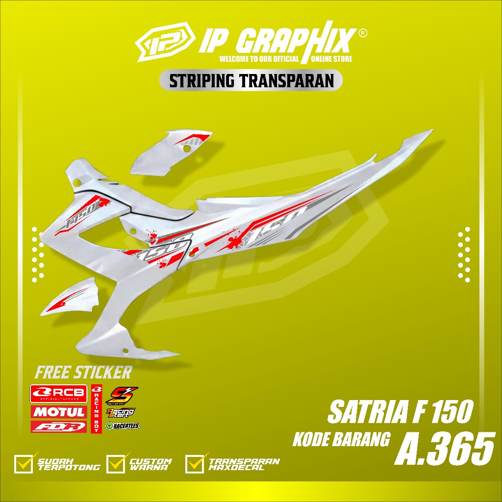 SATRIA FU FACELIFT F150 MOTORCYCLE VARIATION STRIPING CLEAR MATERIAL CODE 365