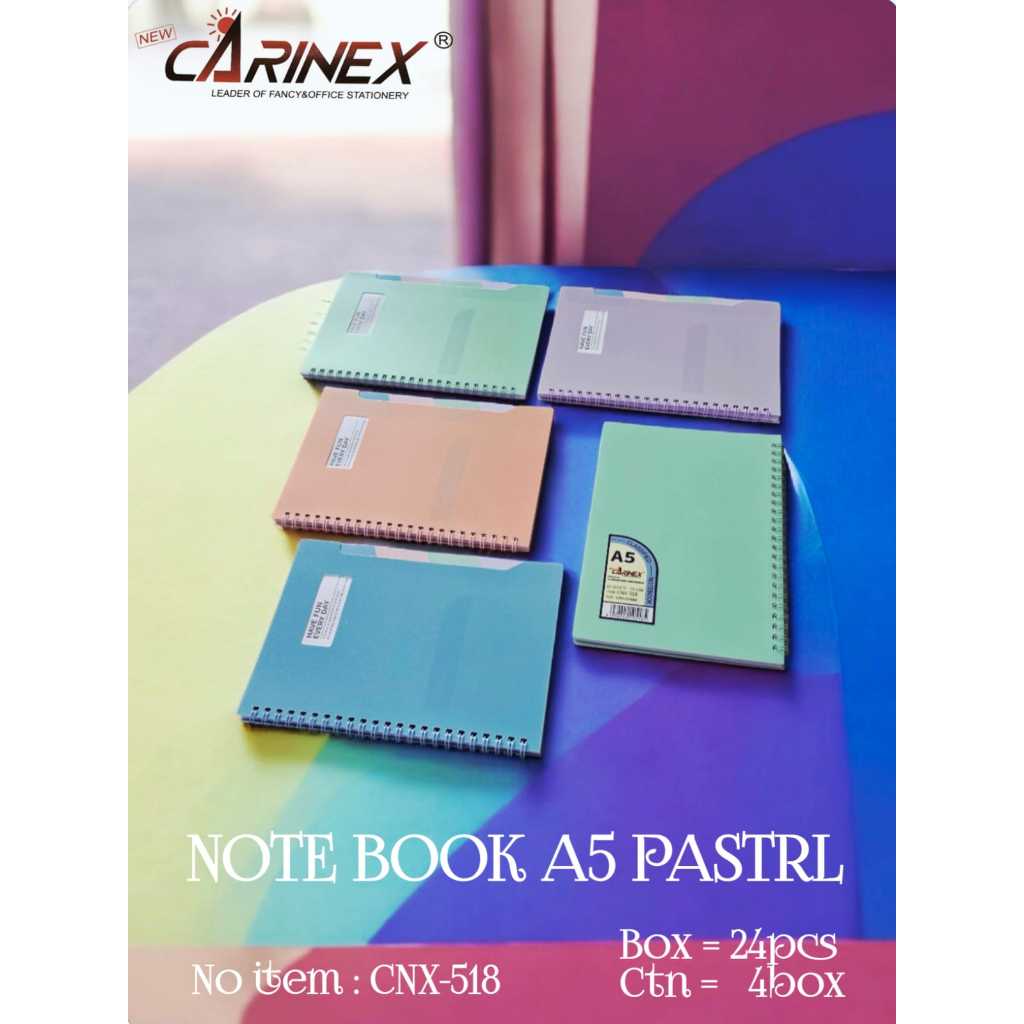 CARINEX A5 CNX-517 MORANDI/ CNX-518 PASTEL สมุดโน๊ตเกลียว