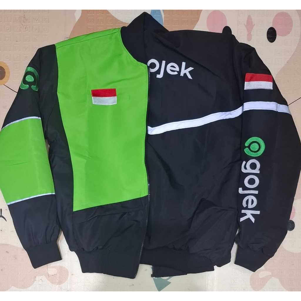 GOJEK IJO GOJEK เสื้อแจ็คเก็ตสีดํา GOJEK REVERSIBLE JACKET ALL COOL กันน้ํา EMBROIDERED โลโก้ READY 