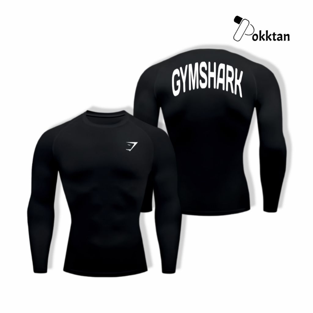 Gymshark Power Fon เสื้อยืดแขนยาวแบบกําหนดเอง / เสื้อยืด Gymshark / เสื้อยืดกีฬาตัวอักษรแขนยาว Gymsh