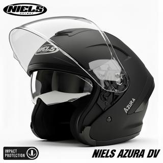 Helm Niels Azura Double Visor paket ganteng unisex