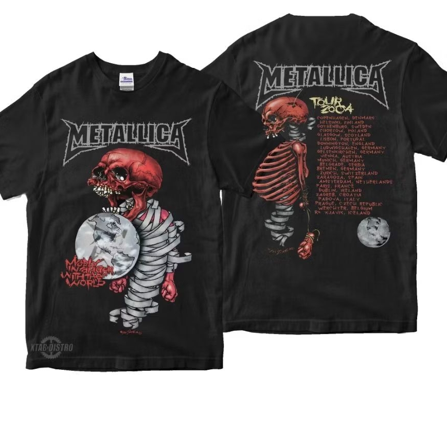 เสื้อยืด METALLICA - Madly in anger TOUR 2004 เสื้อยืดวง METALLICA ในตัว plasisol พิมพ์หน้าจอ rock โลหะ xtab distro
