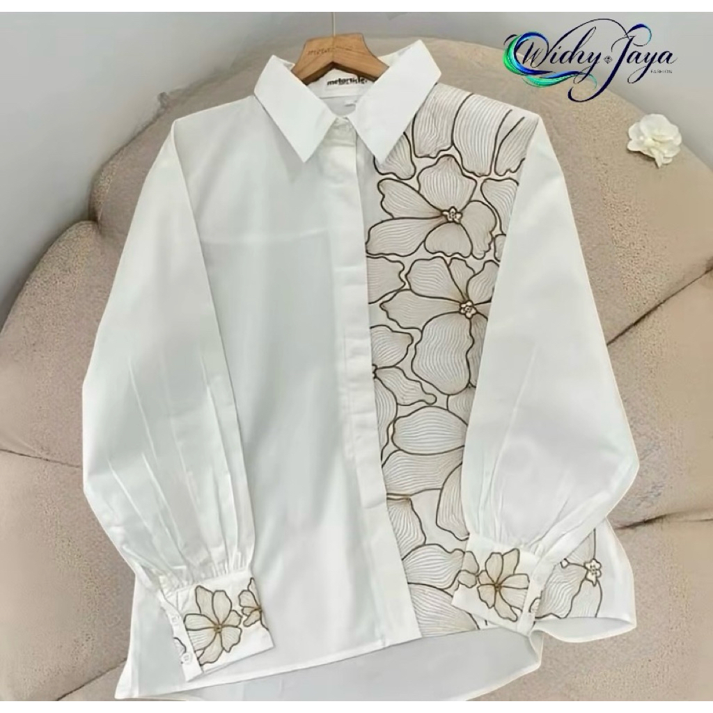 KEMEJA Luisa เสื้อผู้หญิงเสื้อปักพรีเมี่ยมเสื้อปัก Aesthetic Earth Tone ผู้หญิงอย่างเป็นทางการ Casua