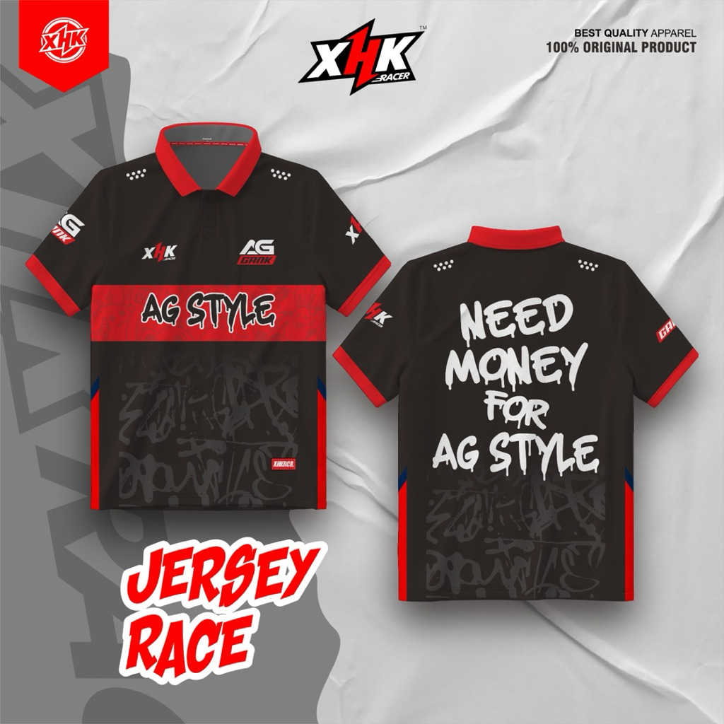 032 - เจอร์ซีย์ NEED MONEY สําหรับ AG STYLE Original XHK RACER คุณภาพสูงระดับพรีเมียม Unisex
