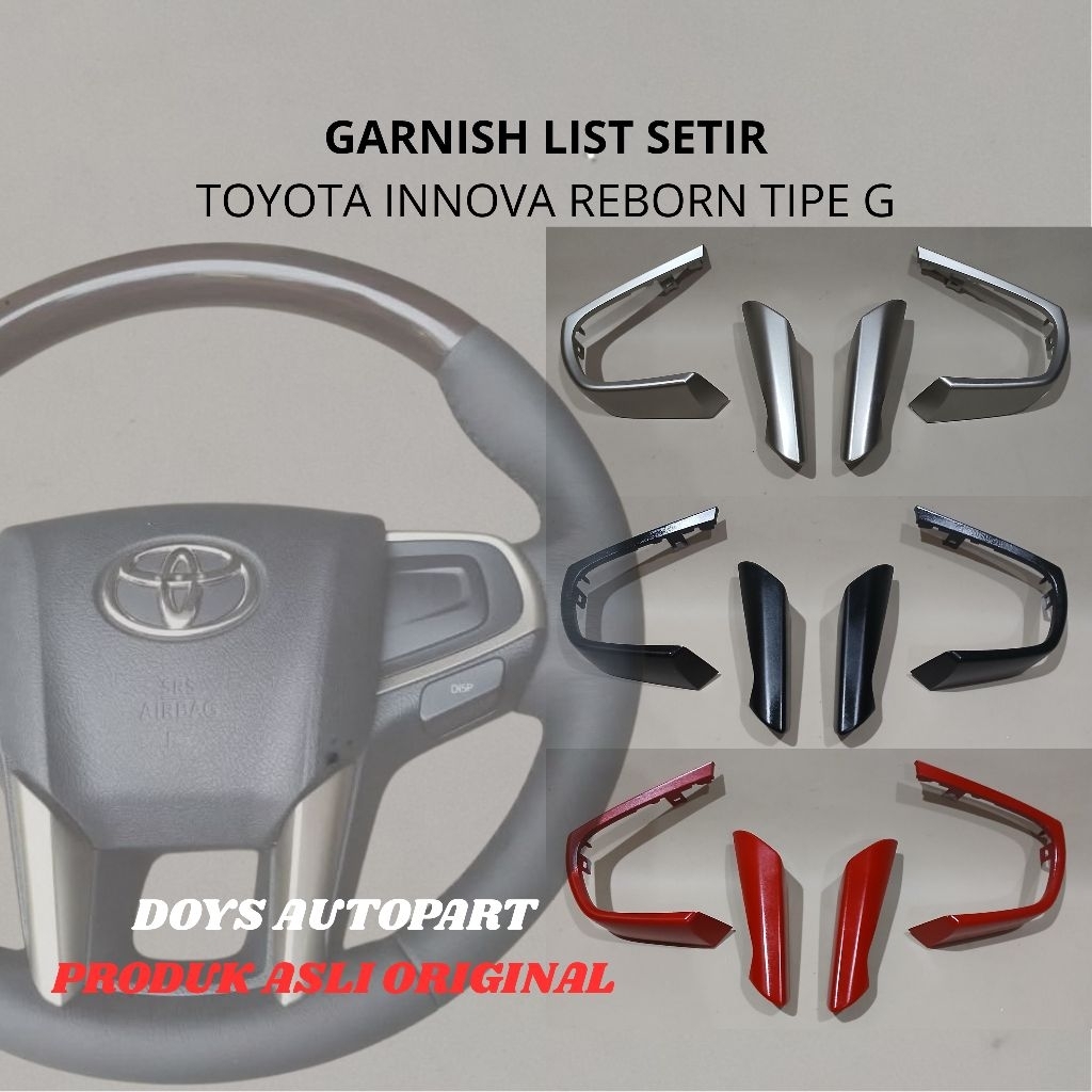MERAH พวงมาลัย Garnish list สําหรับ toyota kijang innova reborn Type G สีเงิน ดํา แดง ราคาต่อชุด 4 ชิ้น เดิมแท้