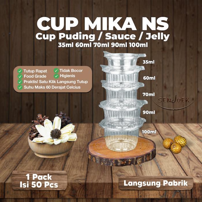 MIKA Sauce LATEST MODEL [50 ชิ้น] Mika Cup Sauce 60ml 70ml 90ml 100ml PET / Jelly Pudding Sauce Cup
